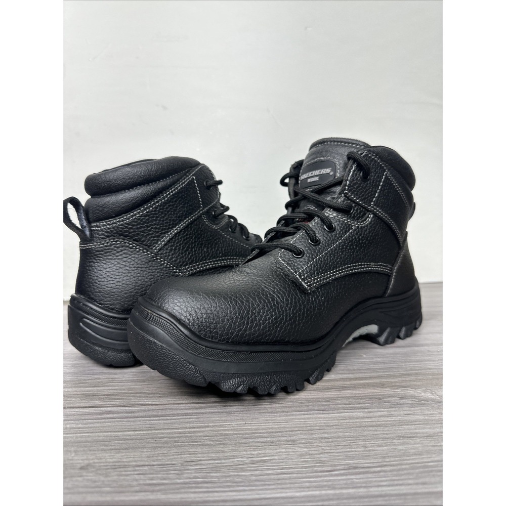 Skechers Burgin-Tarlac Steel Toe Boot Black Mens Size 10.5W